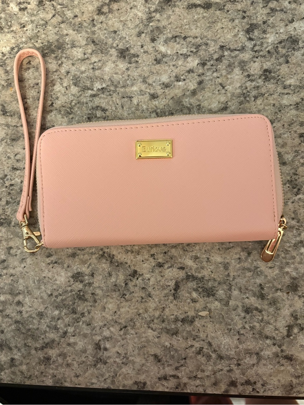 Pink Zip-Around Wristlet Wallet